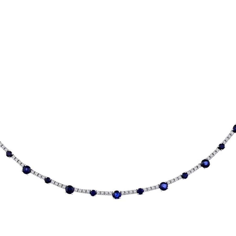 5.66 Carat Diamond Sapphire Neckband