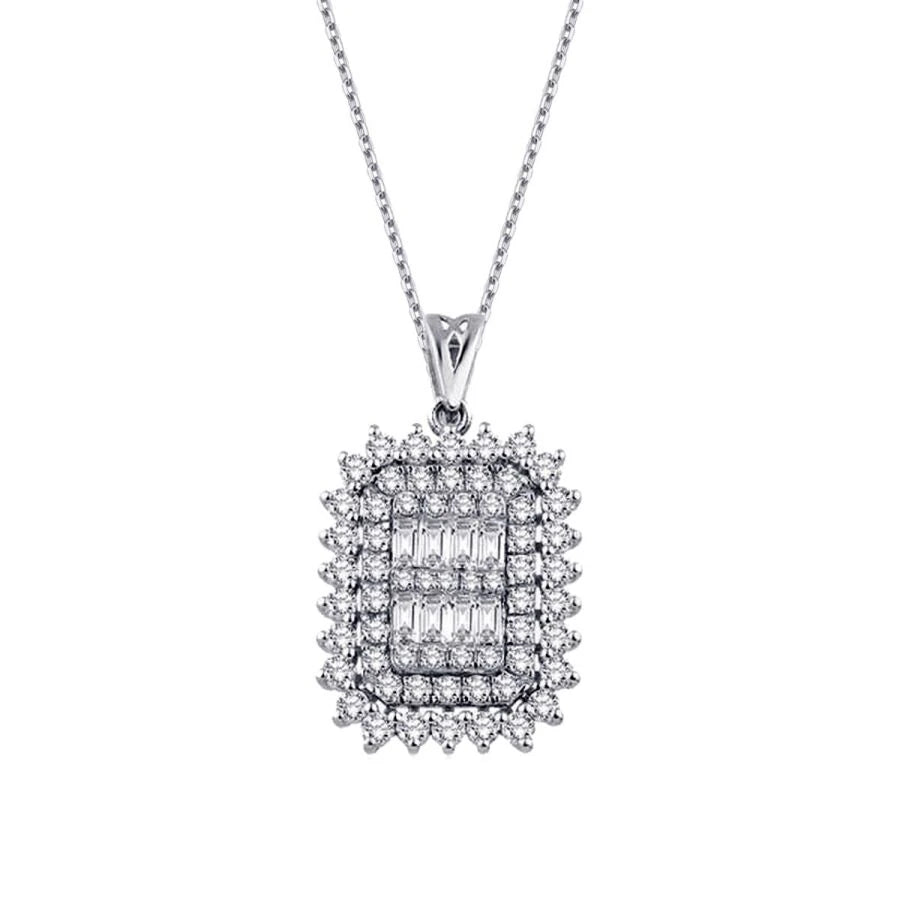 0.63 Carat Diamond Baguette Necklace