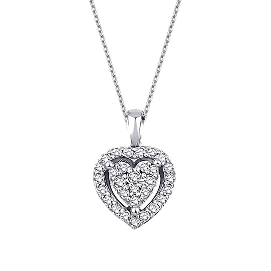 0.22 Carat Diamond Heart Necklace