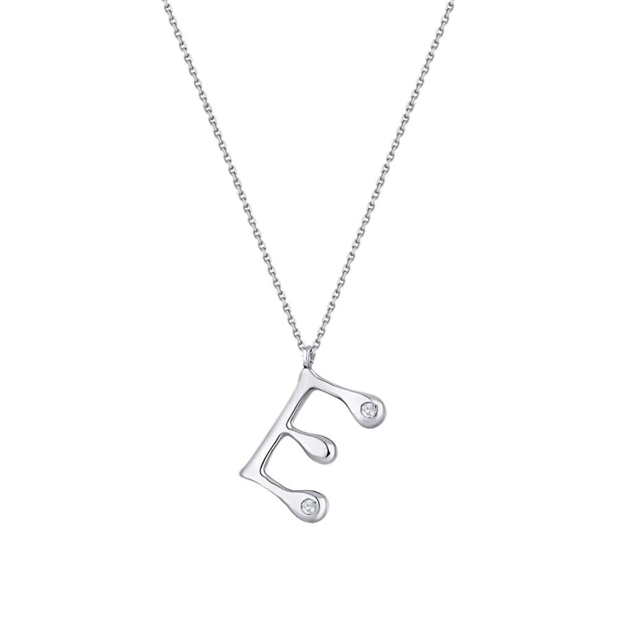 0.04 Carat Diamond E Letter Necklace