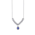 1.20 Carat Diamond Pear Sapphire Necklace