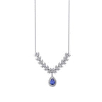 1.20 Carat Diamond Pear Sapphire Necklace