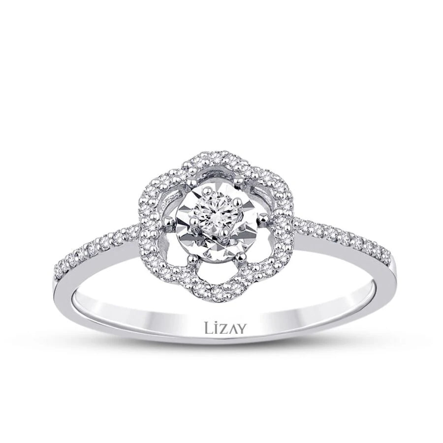 0.20 Carat Diamond Flower Ring