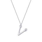 0.04 Carat Diamond V Letter Necklace