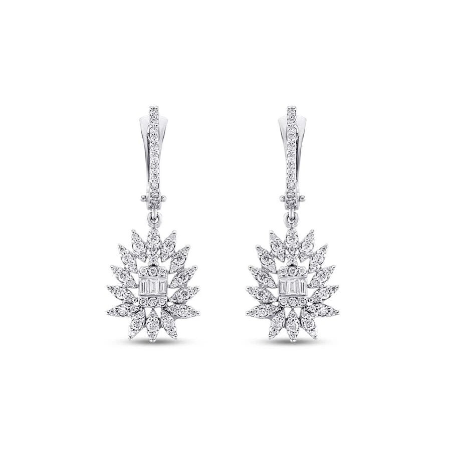 0.91 Carat Diamond Baguette Earrings