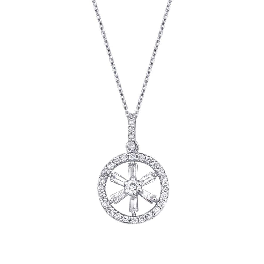 0.29 Carat Diamond Baguette Necklace