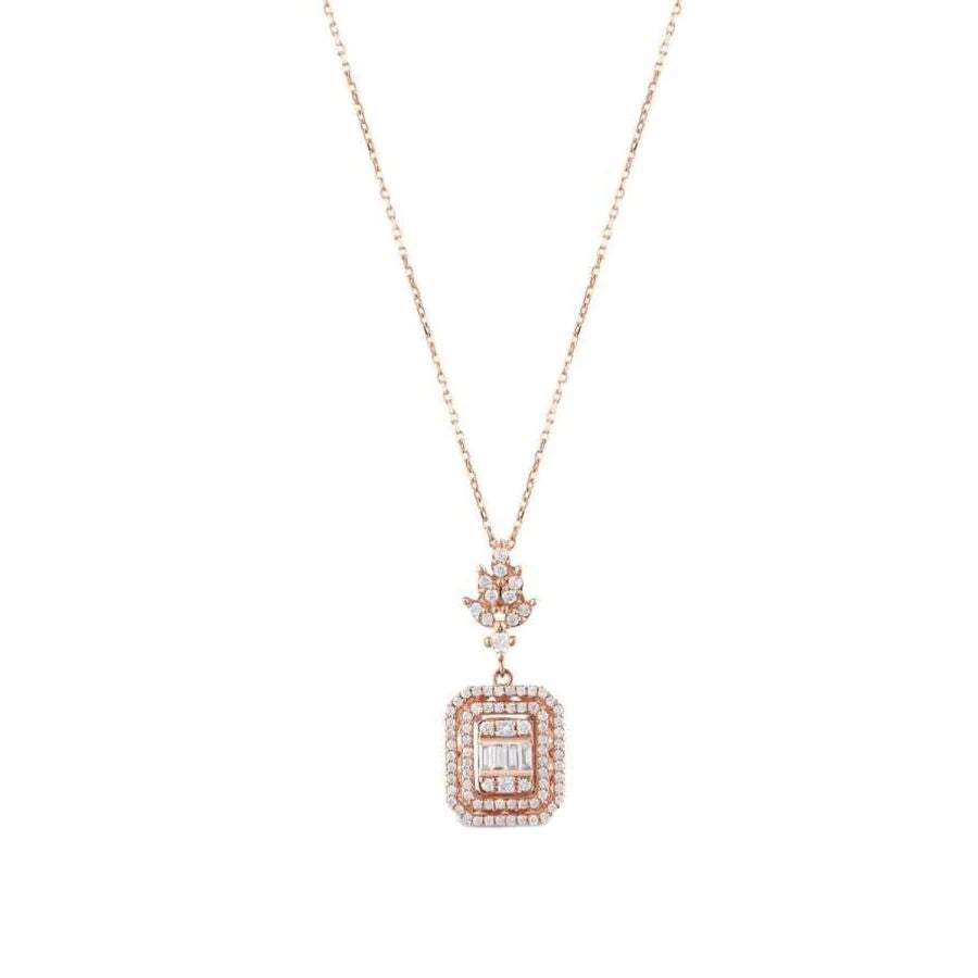 0.43 Carat Diamond Baguette Necklace