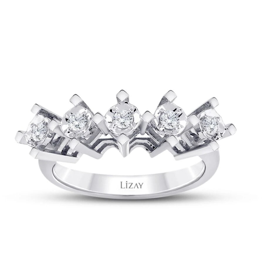 1.00 Carat-Style Diamond-Effect Five-Stone Ring