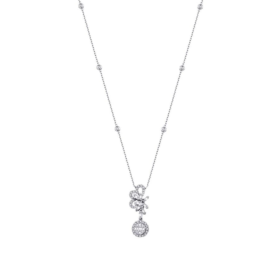 0.53 Carat Diamond Baguette Necklace