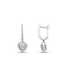 0.58 Carat Diamond Heart Earrings