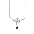 0.86 Carat Diamond Flower Sapphire Necklace