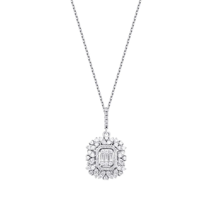 0.46 Carat Diamond Baguette Necklace
