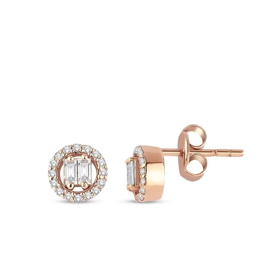 0.21 Carat Diamond Baguette Earrings
