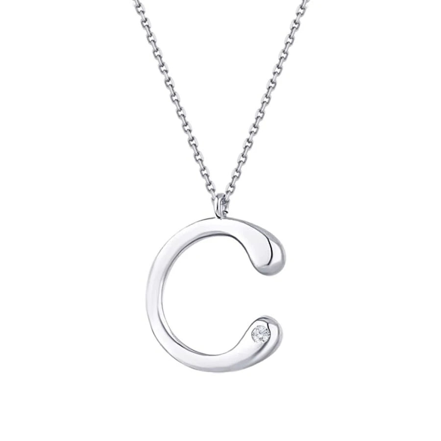 0.02 Carat Diamond C Letter Necklace