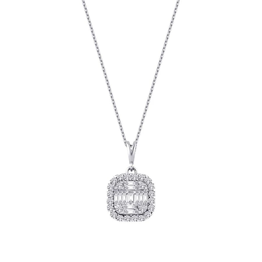 0.51 Carat Diamond Baguette Necklace