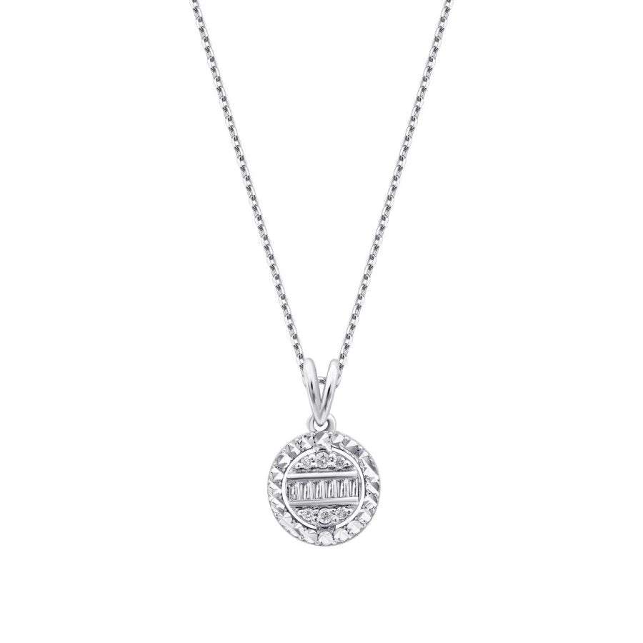 0.08 Carat Diamond-Effect Baguette Necklace