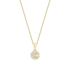 0.21 Carat Diamond Round Baguette Necklace
