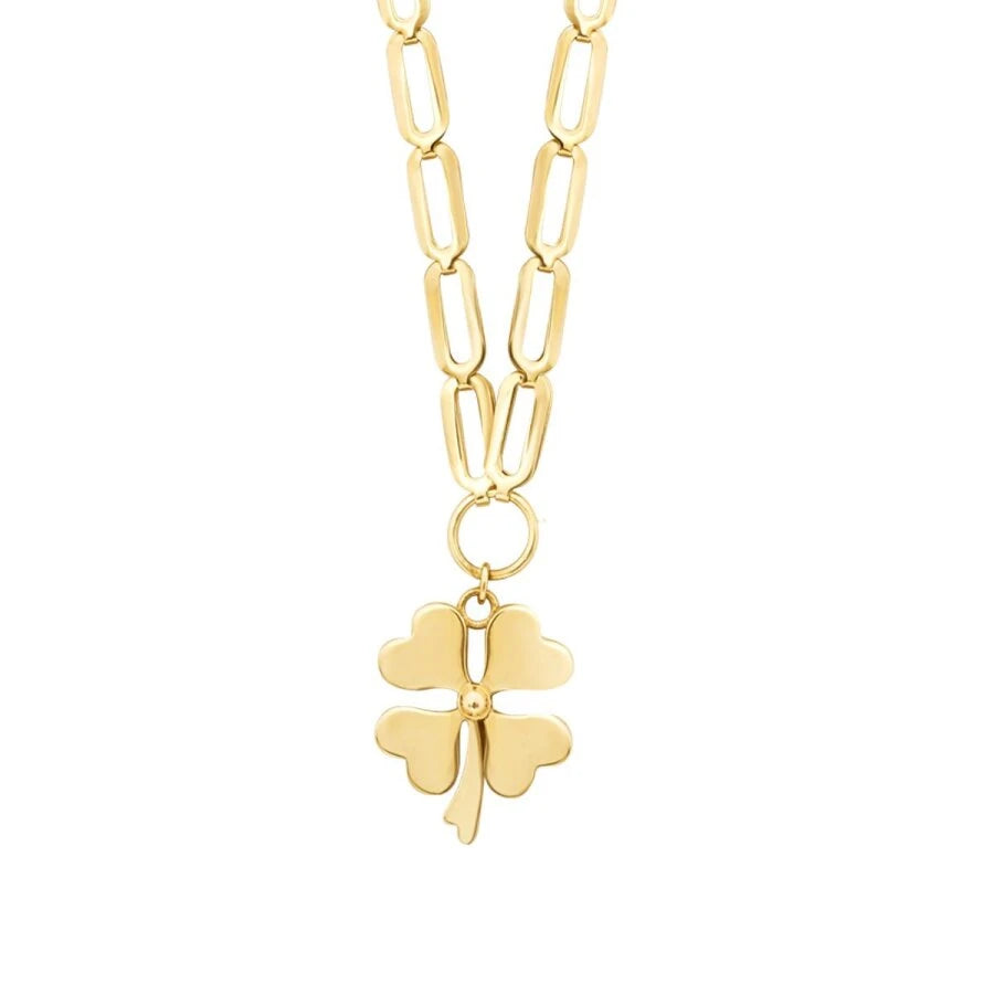 Gold Chain Clover Necklace
