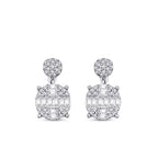 0.78 Carat Diamond Baguette Earrings