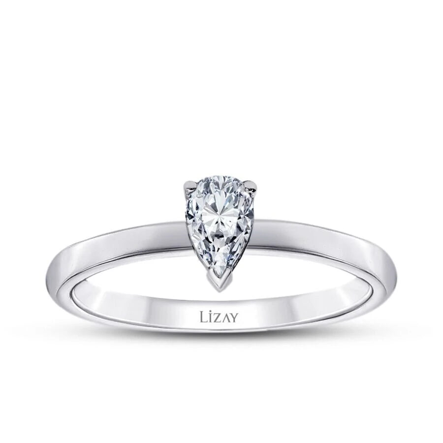 0.10 Carat Diamond Pear Solitaire Engagement Ring