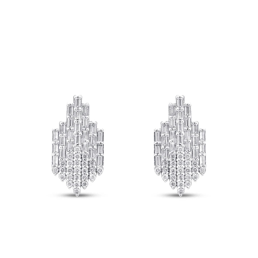 1.00 Carat Diamond Baguette Earrings