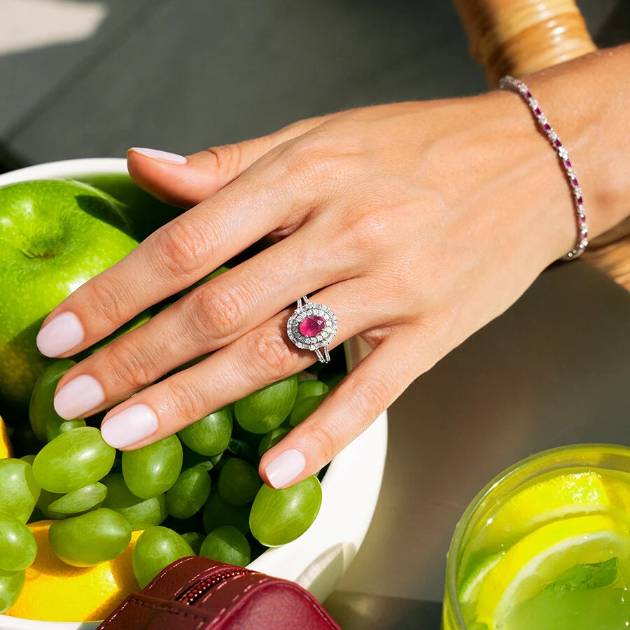 7.21 Carat Diamond Ruby Set