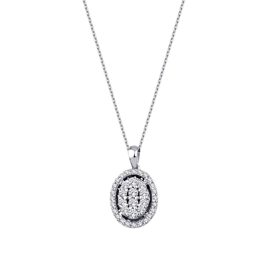 0.33 Carat Diamond Oval Necklace