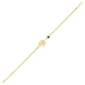 Gold Evil Eye Clover Bracelet