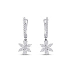 0.94 Carat Diamond Flower Earrings