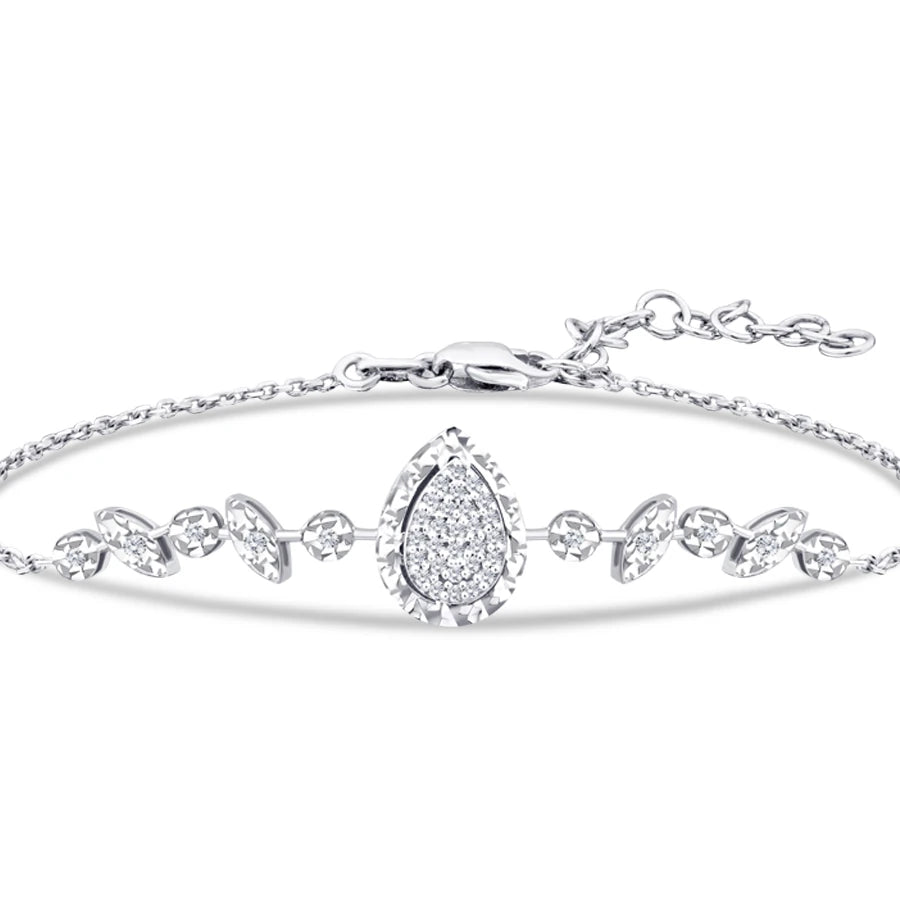 0.09 Carat Diamond Pear Bracelet