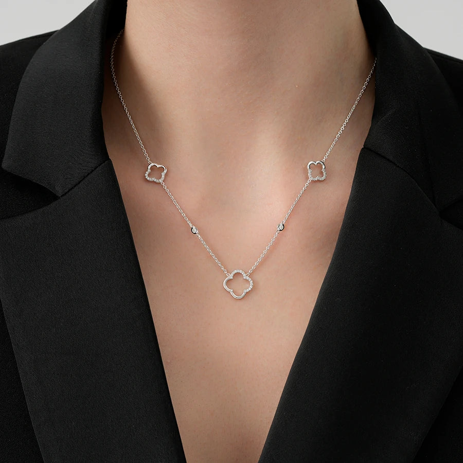0.26 Carat Diamond Clover Necklace