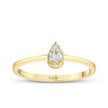 0.08 Carat Diamond Baguette Pear Ring