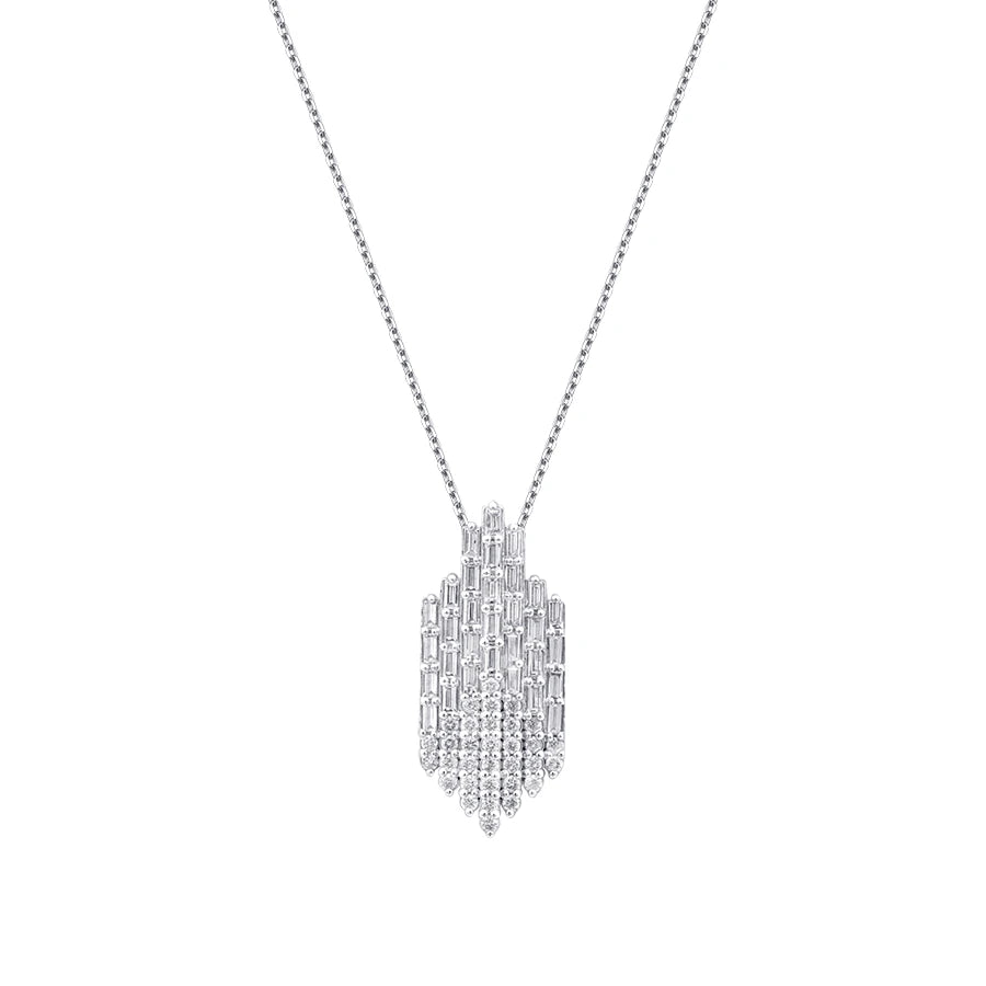 0.61 Carat Diamond Baguette Necklace