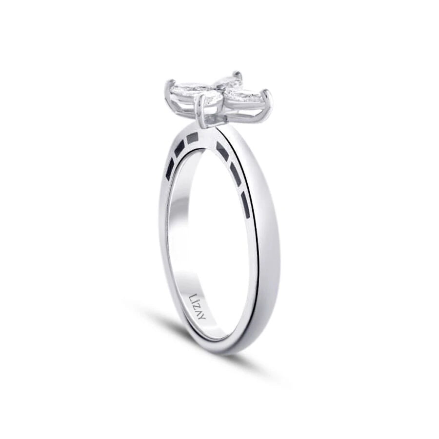 0.39 Carat Diamond Flower Marquise Ring