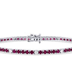 3.92 Carat Diamond Ruby Bracelet
