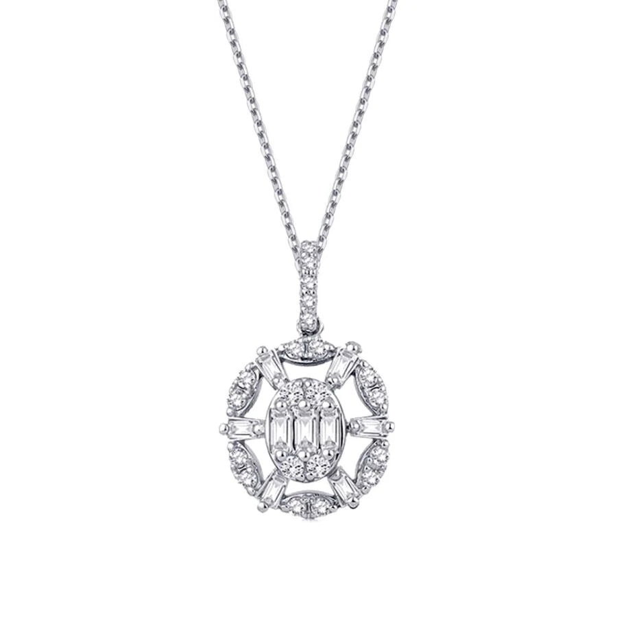 0.26 Carat Diamond Baguette Necklace