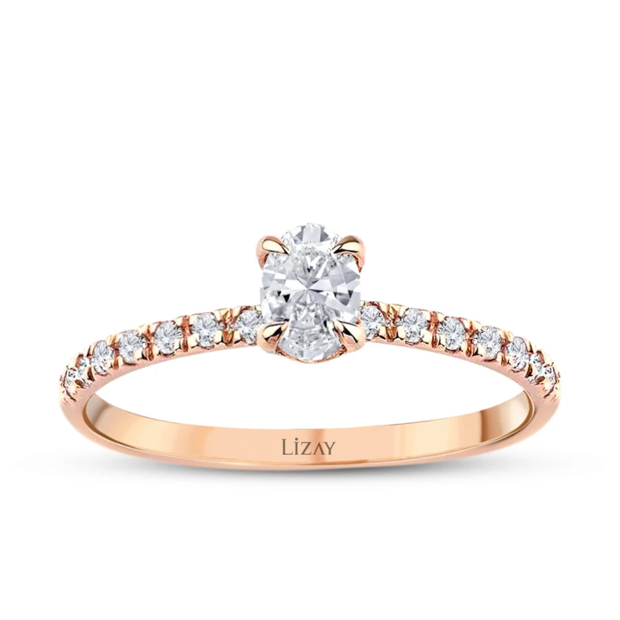 0.37 Carat Diamond Oval Solitaire Engagement Ring