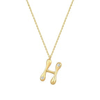 0.04 Carat Diamond H Letter Necklace