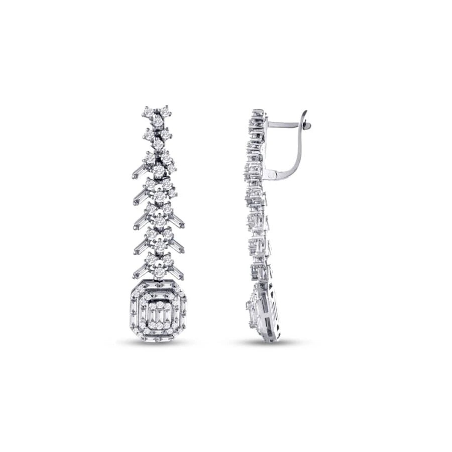 2.43 Carat Diamond Baguette Earrings