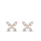 0.58 Carat Diamond Baguette Butterfly Earrings