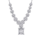 0.69 Carat Diamond Flower Baguette Necklace