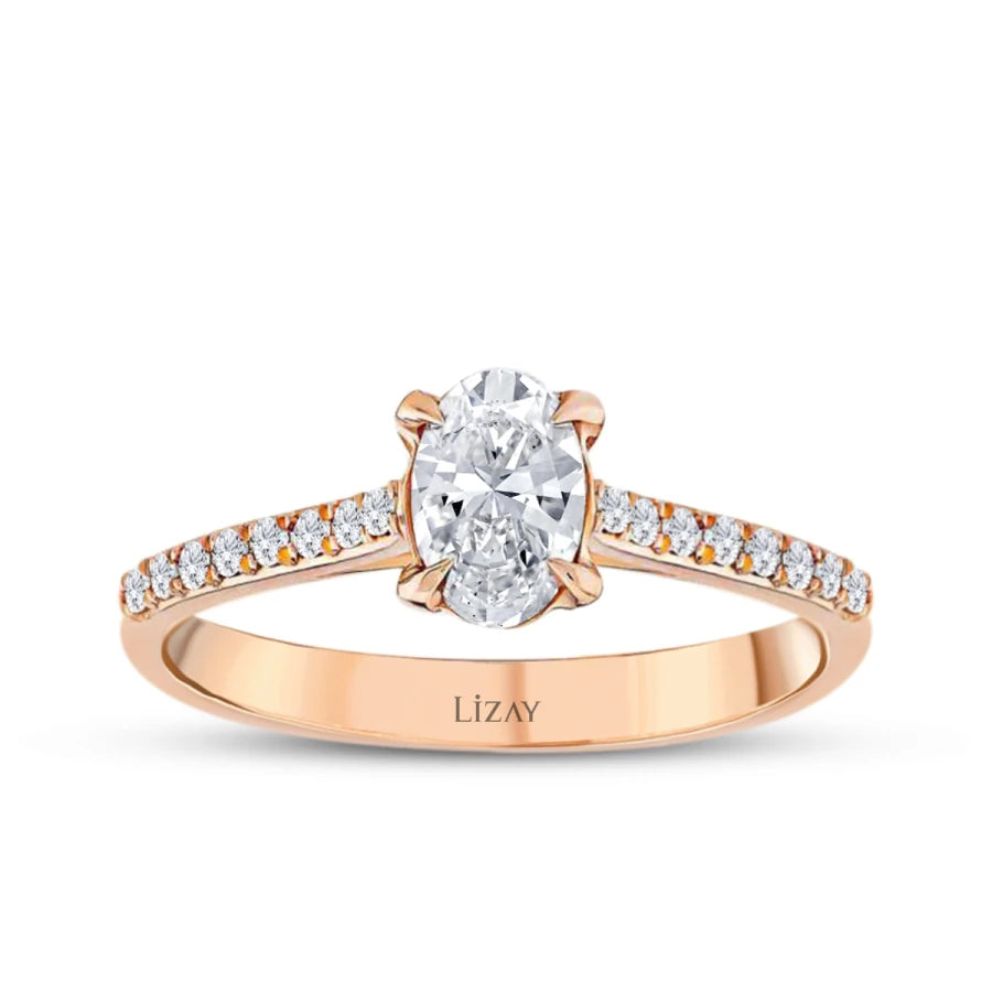 0.52 Carat Diamond Oval Solitaire Engagement Ring