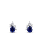 4.23 Carat Diamond Sapphire Earrings