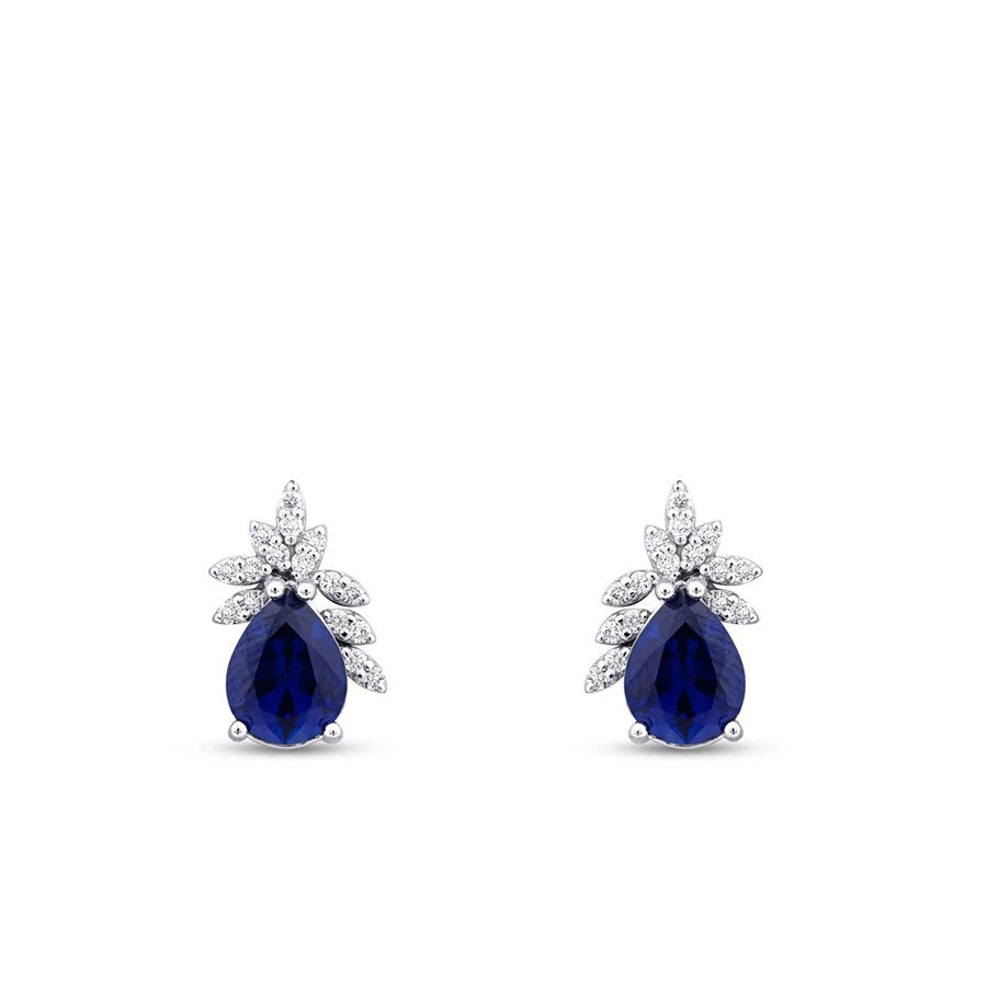 4.23 Carat Diamond Sapphire Earrings