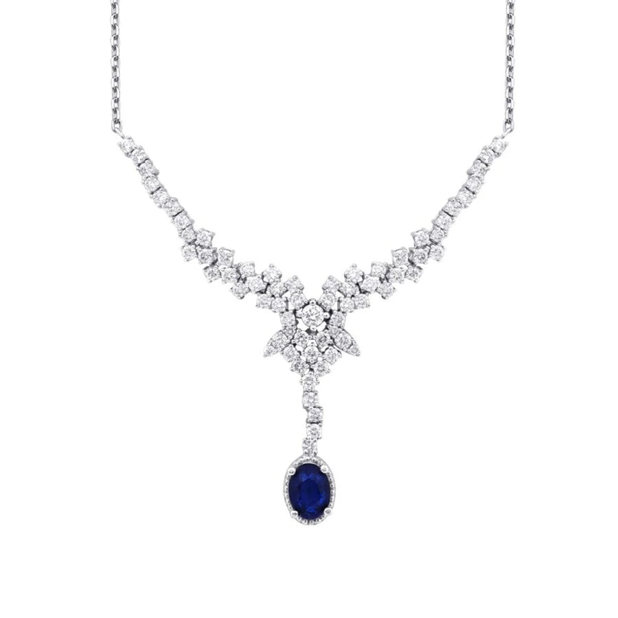 2.05 Carat Diamond Sapphire Neckband