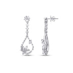 1.33 Carat Diamond Baguette Flower Earrings