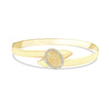 Gold Effect-Stone Button Bangle