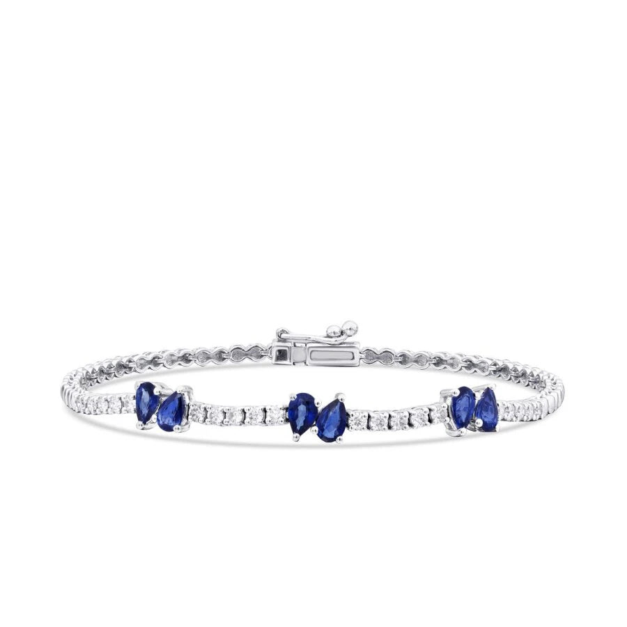 2.03 Carat Diamond Sapphire Bracelet