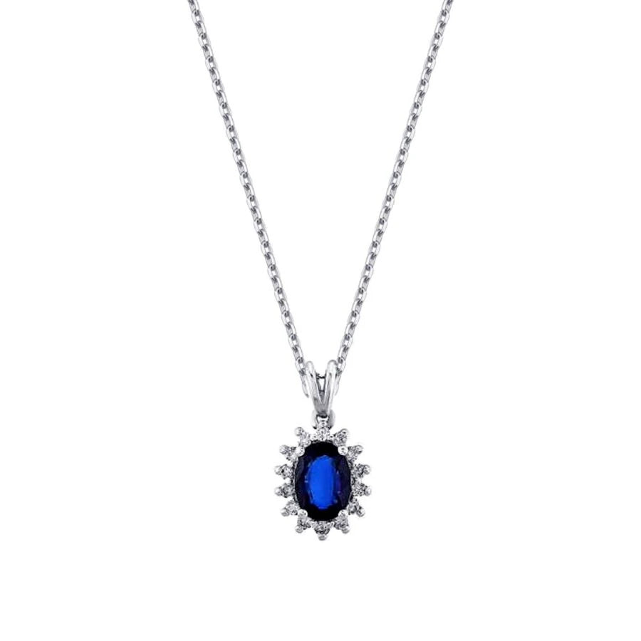 1.06 Carat Diamond Sapphire Necklace