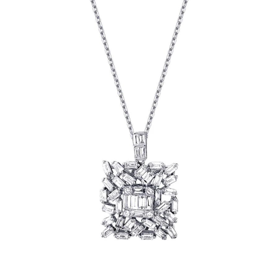 1.29 Carat Diamond Baguette Necklace